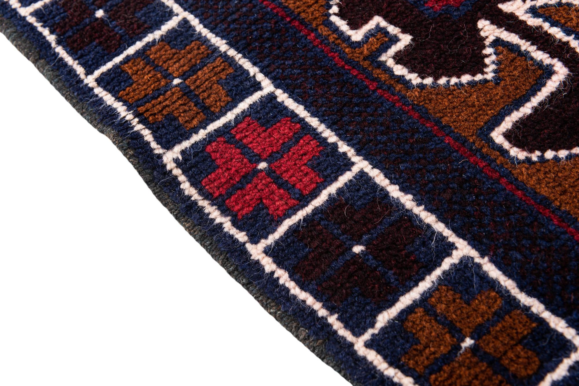 2' 10 x 4' 5 Hand Knotted Balouch Persian Wool Rug