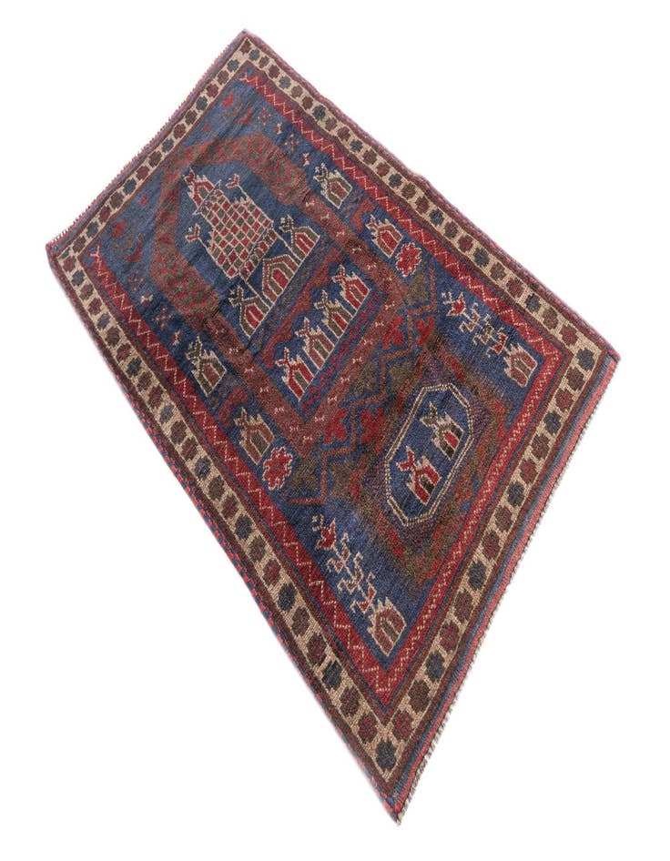 Detail image of 2' 10 x 4' 7 Hand Knotted Balouch Persian Wool Rug