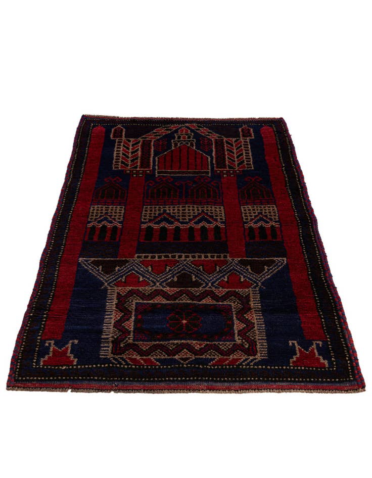 Detail image of 2' 9 x 4' 9 Hand Knotted Balouch Persian Wool Rug
