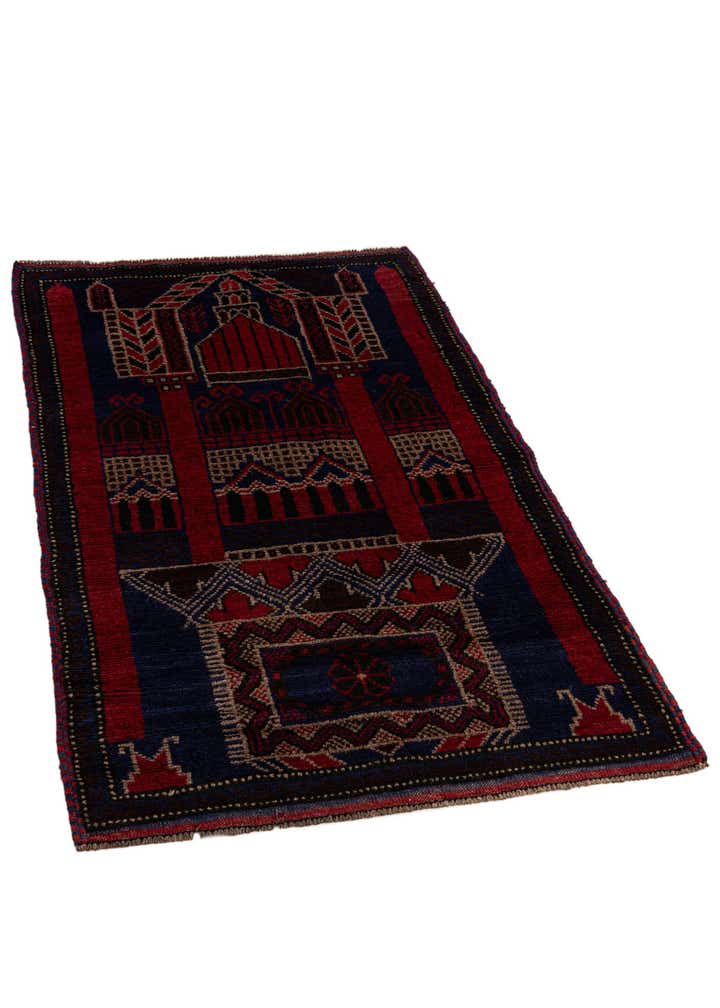 2' 9 x 4' 9 Hand Knotted Balouch Persian Wool Rug
