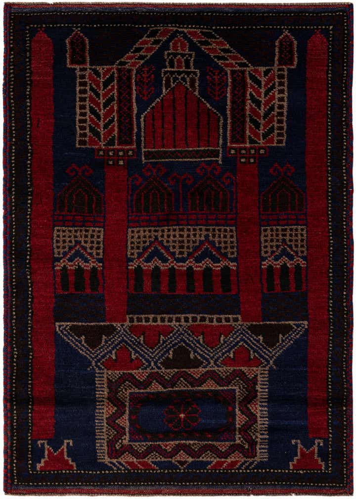 2' 9 x 4' 9 Hand Knotted Balouch Persian Wool Rug
