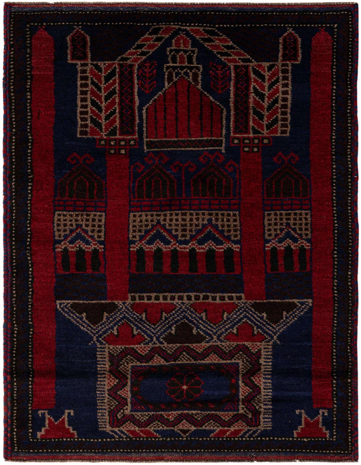 2' 9 x 4' 9 Hand Knotted Balouch Persian Wool Rug