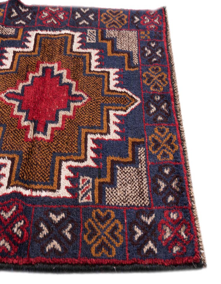 Detail image of 2' 10 x 4' 9 Hand Knotted Balouch Persian Wool Rug