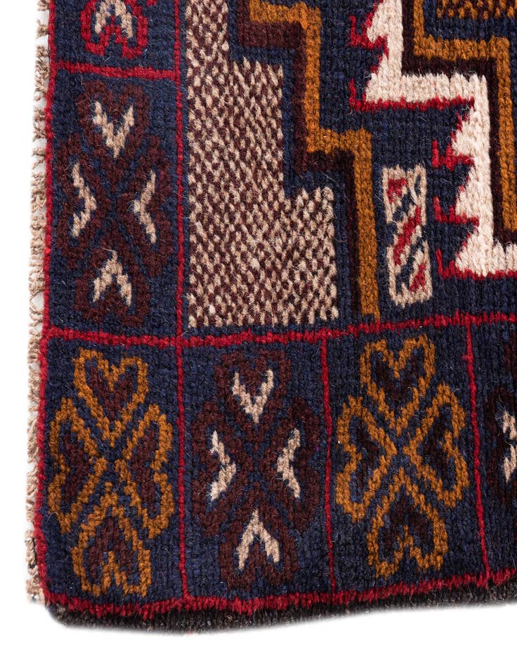 Detail image of 2' 10 x 4' 9 Hand Knotted Balouch Persian Wool Rug