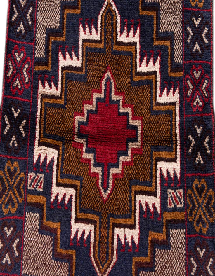 Detail image of 2' 10 x 4' 9 Hand Knotted Balouch Persian Wool Rug