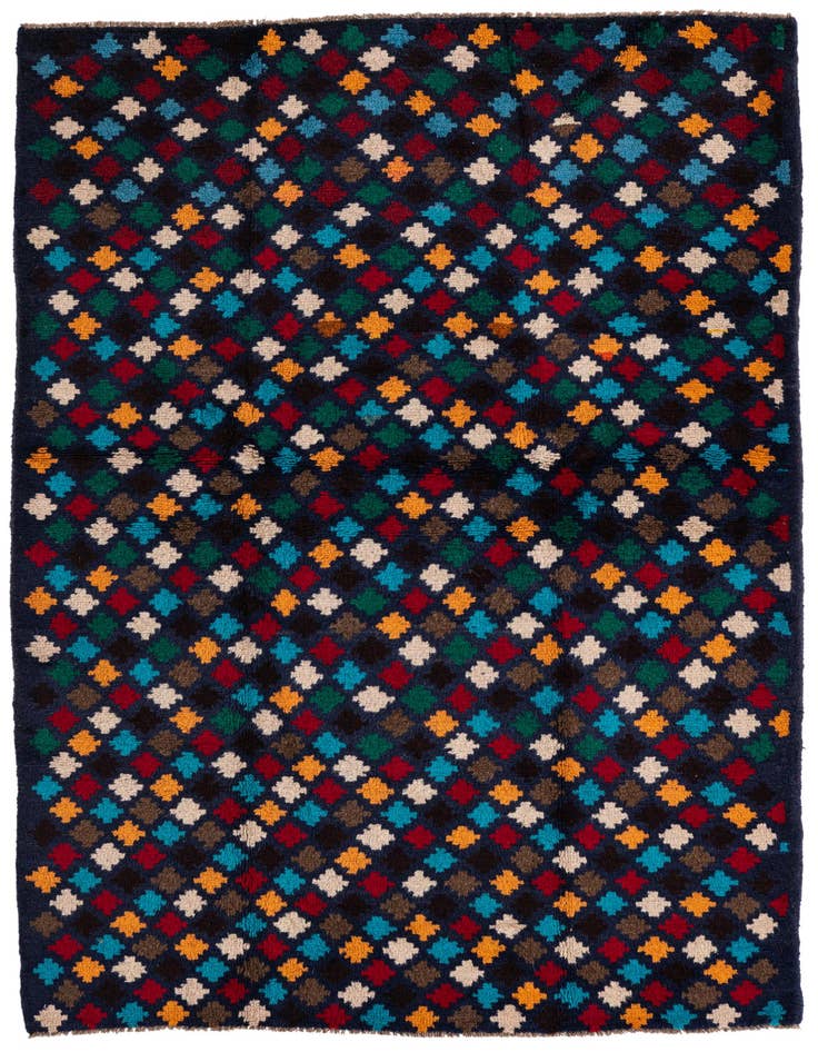 Detail image of 4' 1 x 6' Hand Knotted Balouch Wool Rug