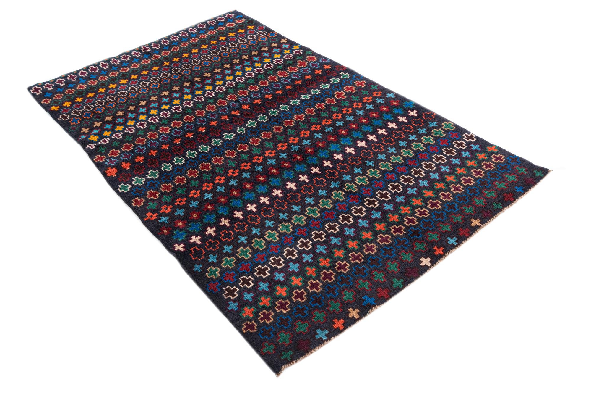 3' 10 x 6' 1 Hand Knotted Balouch Wool Rug