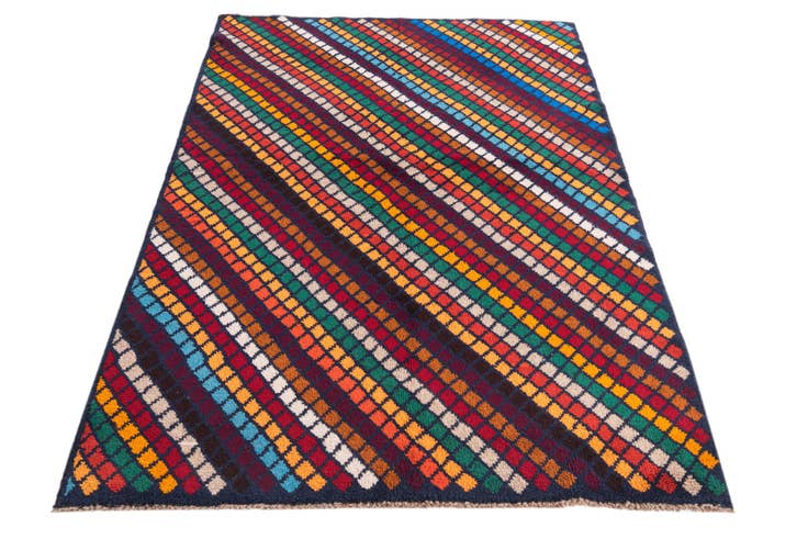 Detail image of 4' x 6' Hand Knotted Balouch Wool Rug