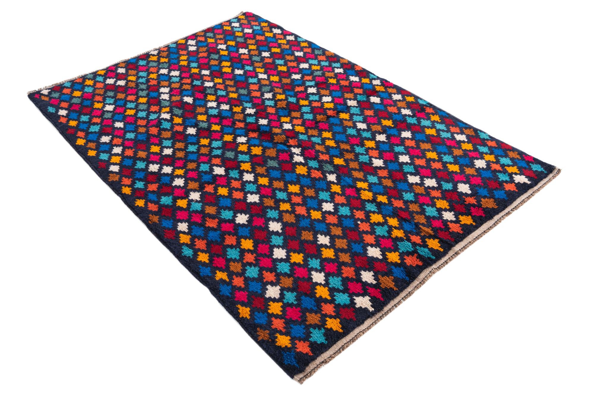 4' x 5' 10 Hand Knotted Balouch Wool Rug
