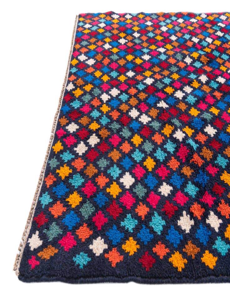 Detail image of 4' x 5' 10  Hand Knotted Balouch Wool Rug