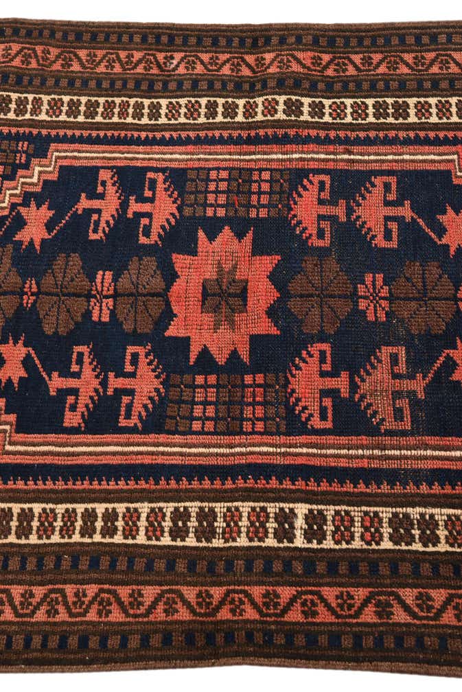 3' x 4' 5 Hand Knotted Balouch Persian Wool Rug