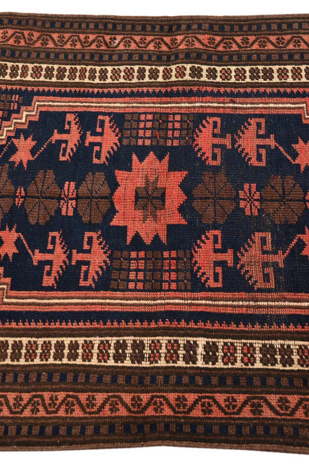 Detail image of 3' x 4' 5 Hand Knotted Balouch Persian Wool Rug
