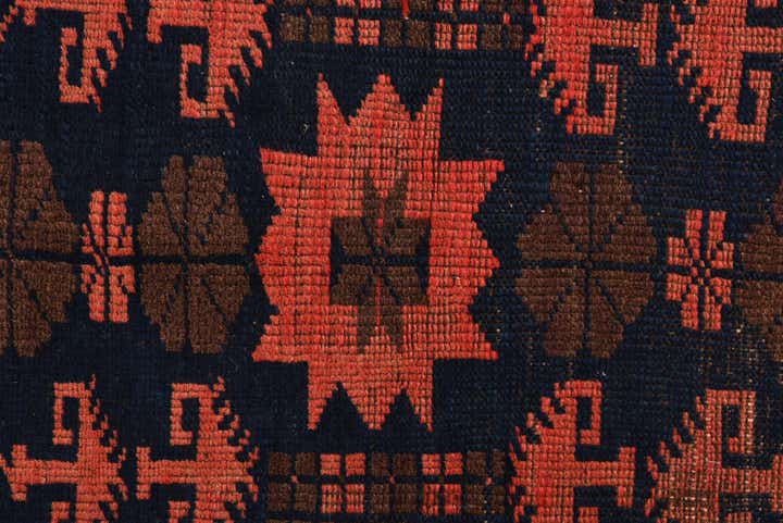 3' x 4' 5 Hand Knotted Balouch Persian Wool Rug