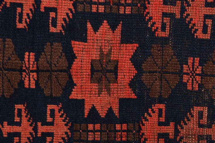Detail image of 3' x 4' 5 Hand Knotted Balouch Persian Wool Rug