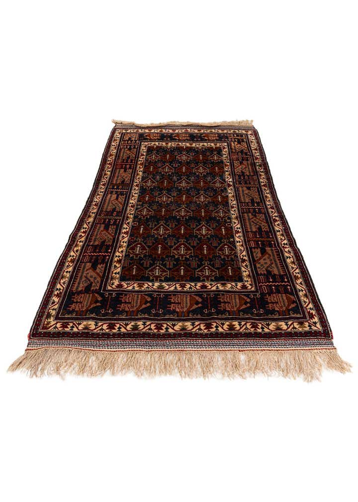 3' 9 x 6' 6 Hand Knotted Balouch Persian Wool Rug