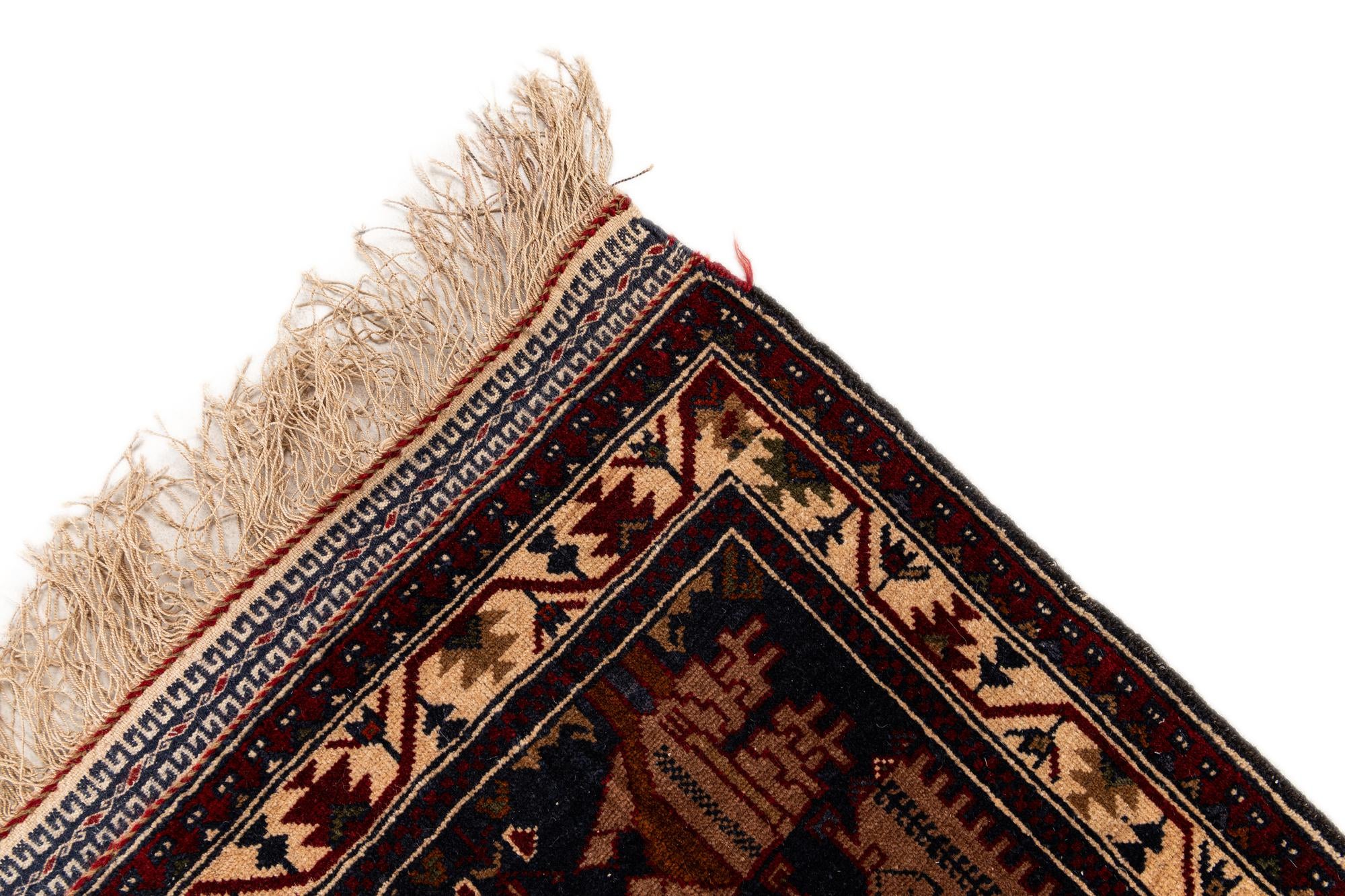 3' 9 x 6' 6 Hand Knotted Balouch Persian Wool Rug