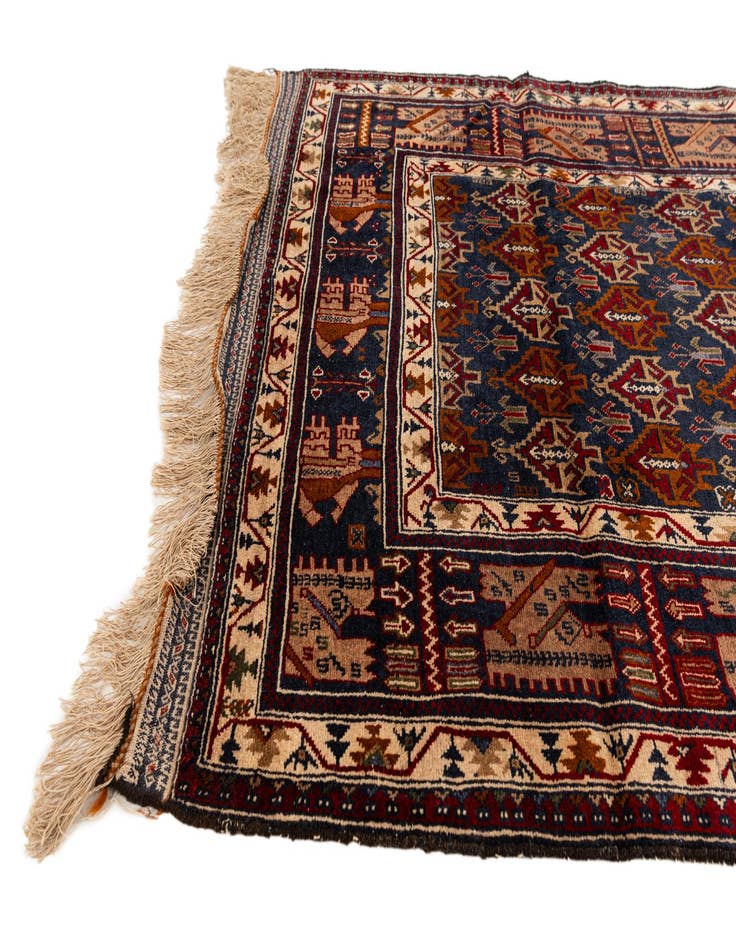 Detail image of 3' 9 x 6' 6 Hand Knotted Balouch Persian Wool Rug