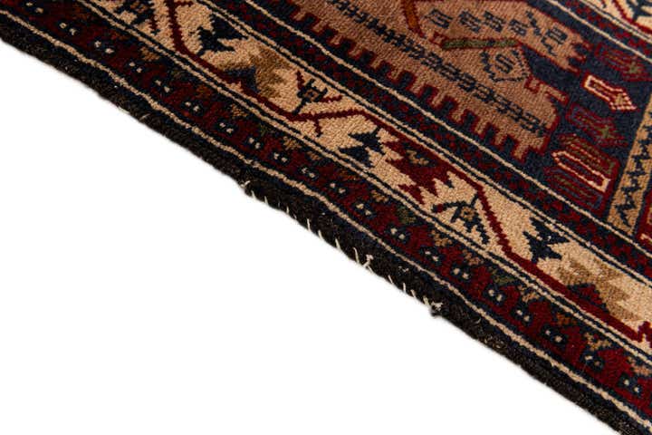 3' 9 x 6' 6 Hand Knotted Balouch Persian Wool Rug