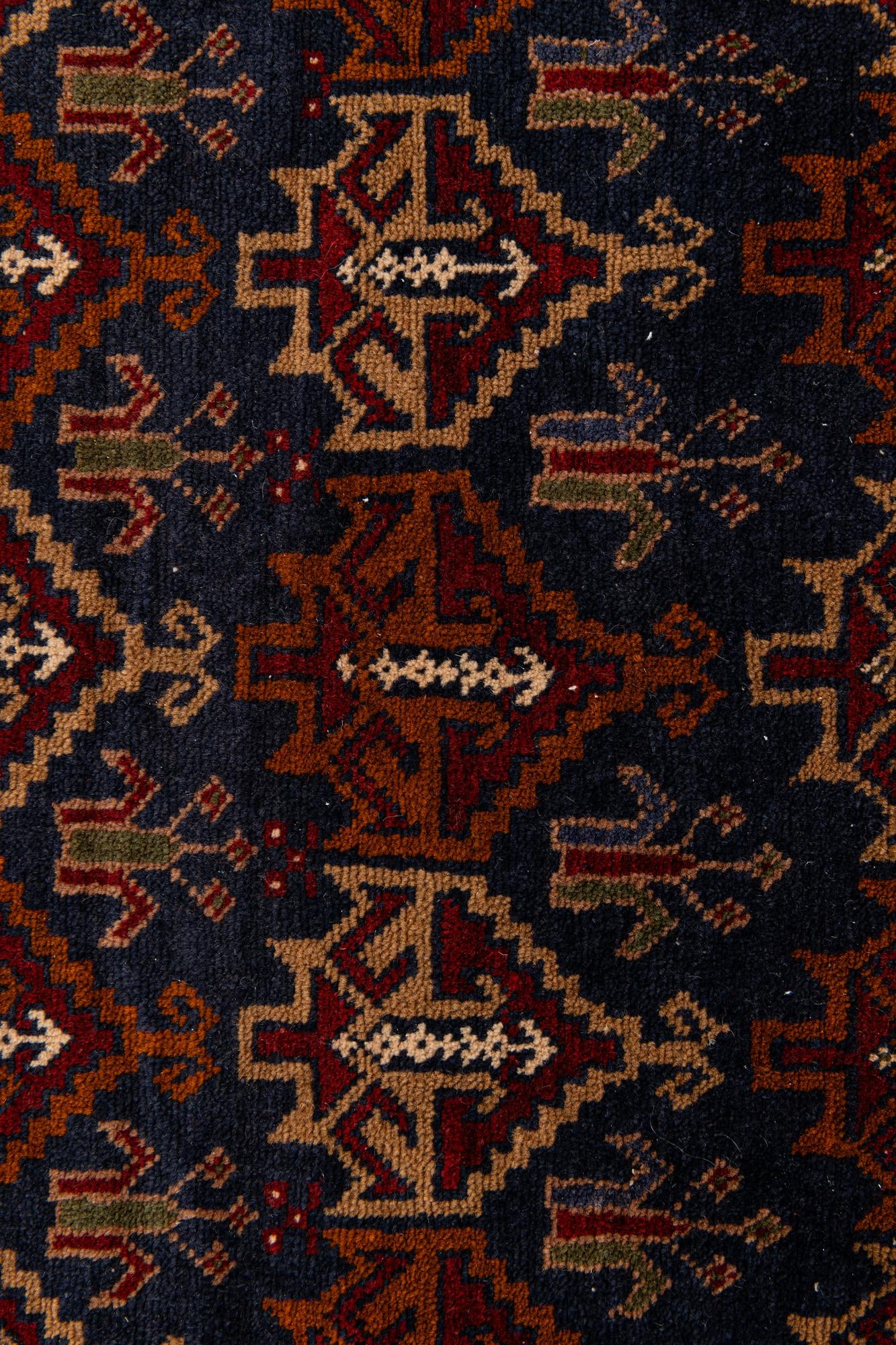3' 9 x 6' 6 Hand Knotted Balouch Persian Wool Rug