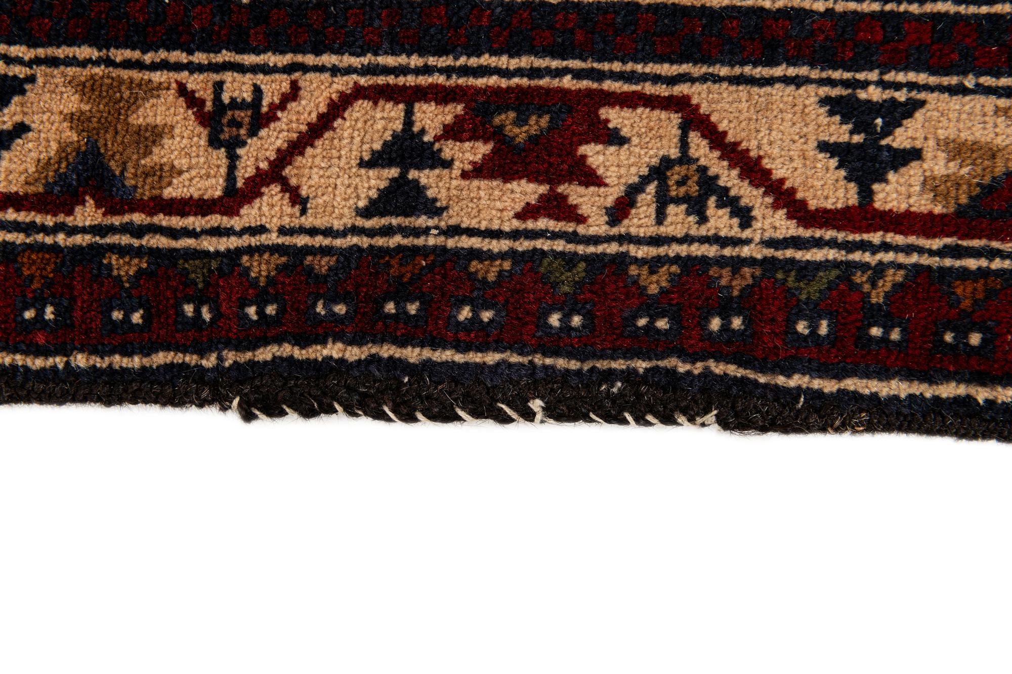 3' 9 x 6' 6 Hand Knotted Balouch Persian Wool Rug