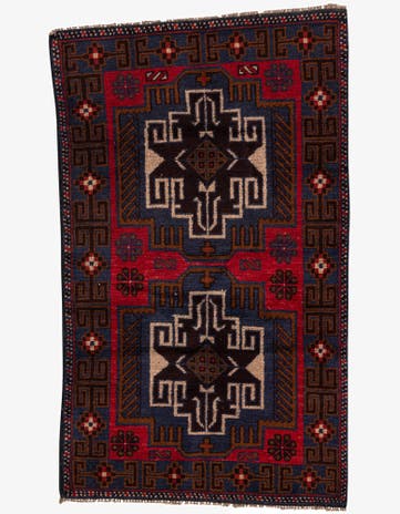 2' 10 x 4' 9 Hand Knotted Balouch Persian Wool Rug