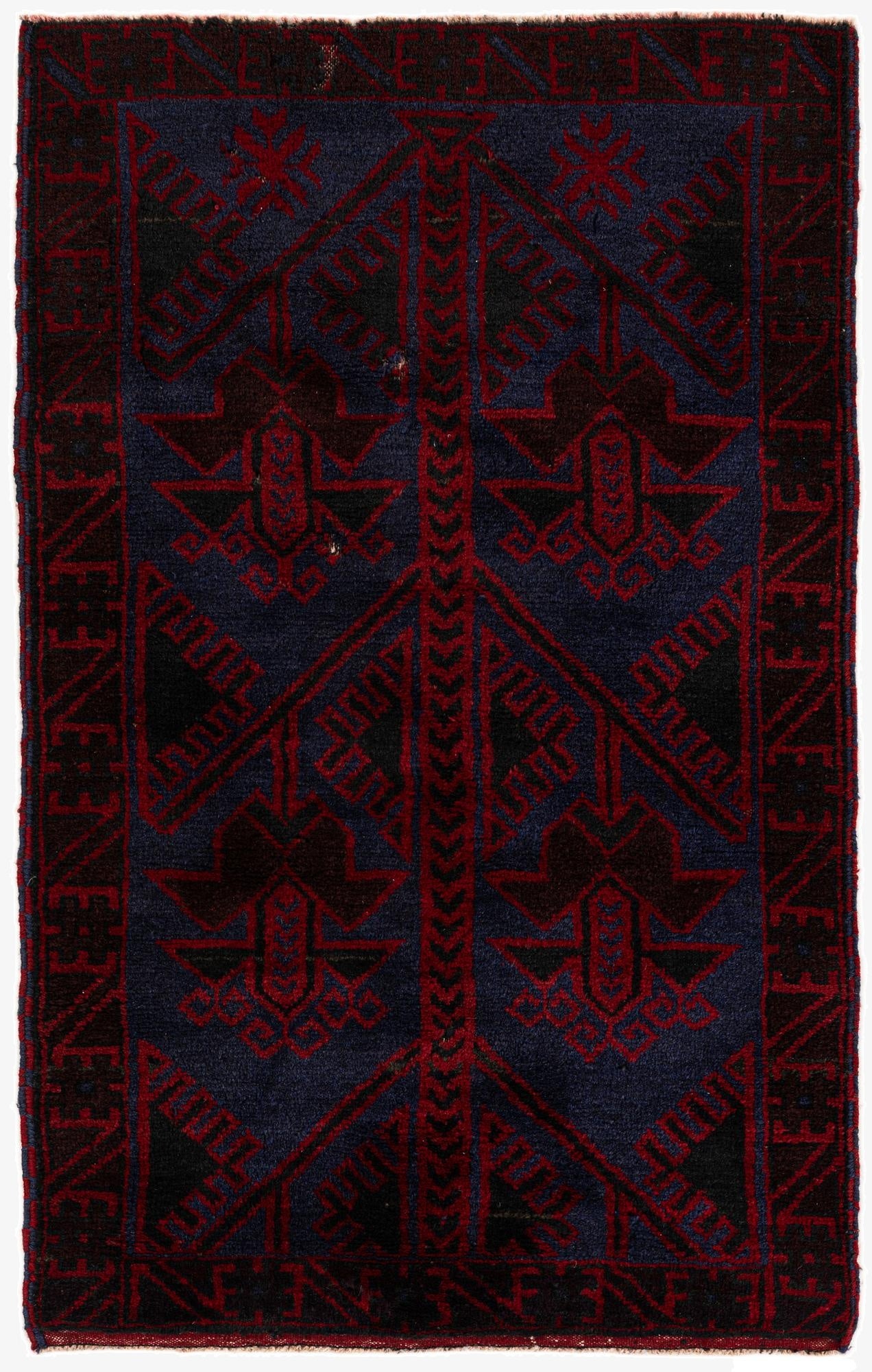 2' 10 x 4' 6  Hand Knotted Balouch Persian Wool Rug