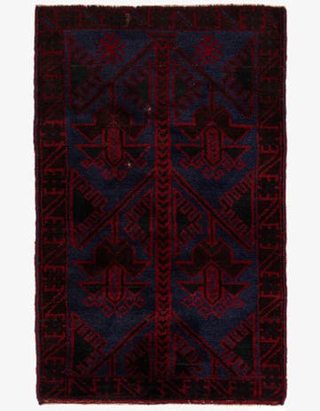 2' 10 x 4' 6 Hand Knotted Balouch Persian Wool Rug