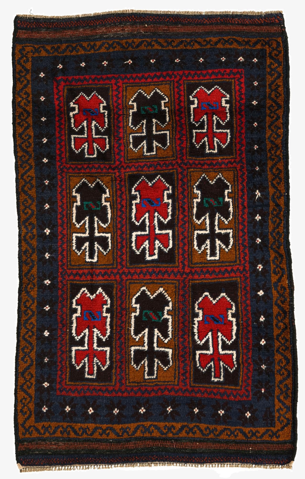 2' 10 x 4' 9  Hand Knotted Balouch Persian Wool Rug