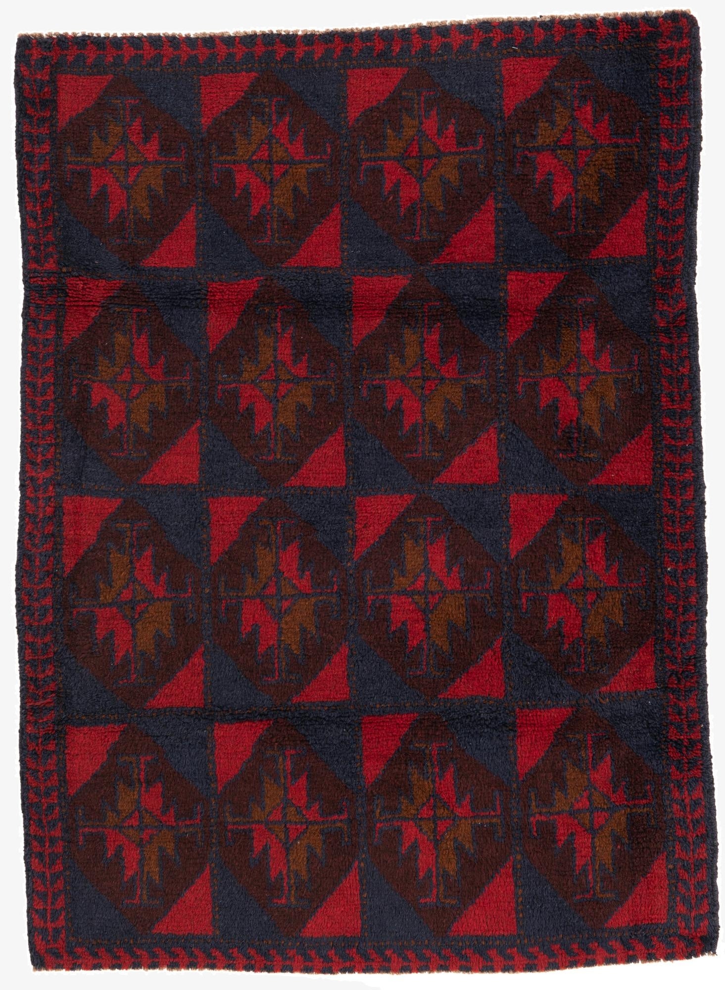 3' 2 x 4' 5  Hand Knotted Balouch Persian Wool Rug