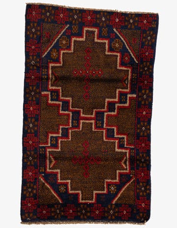 2' 9 x 4' 7 Hand Knotted Balouch Persian Wool Rug