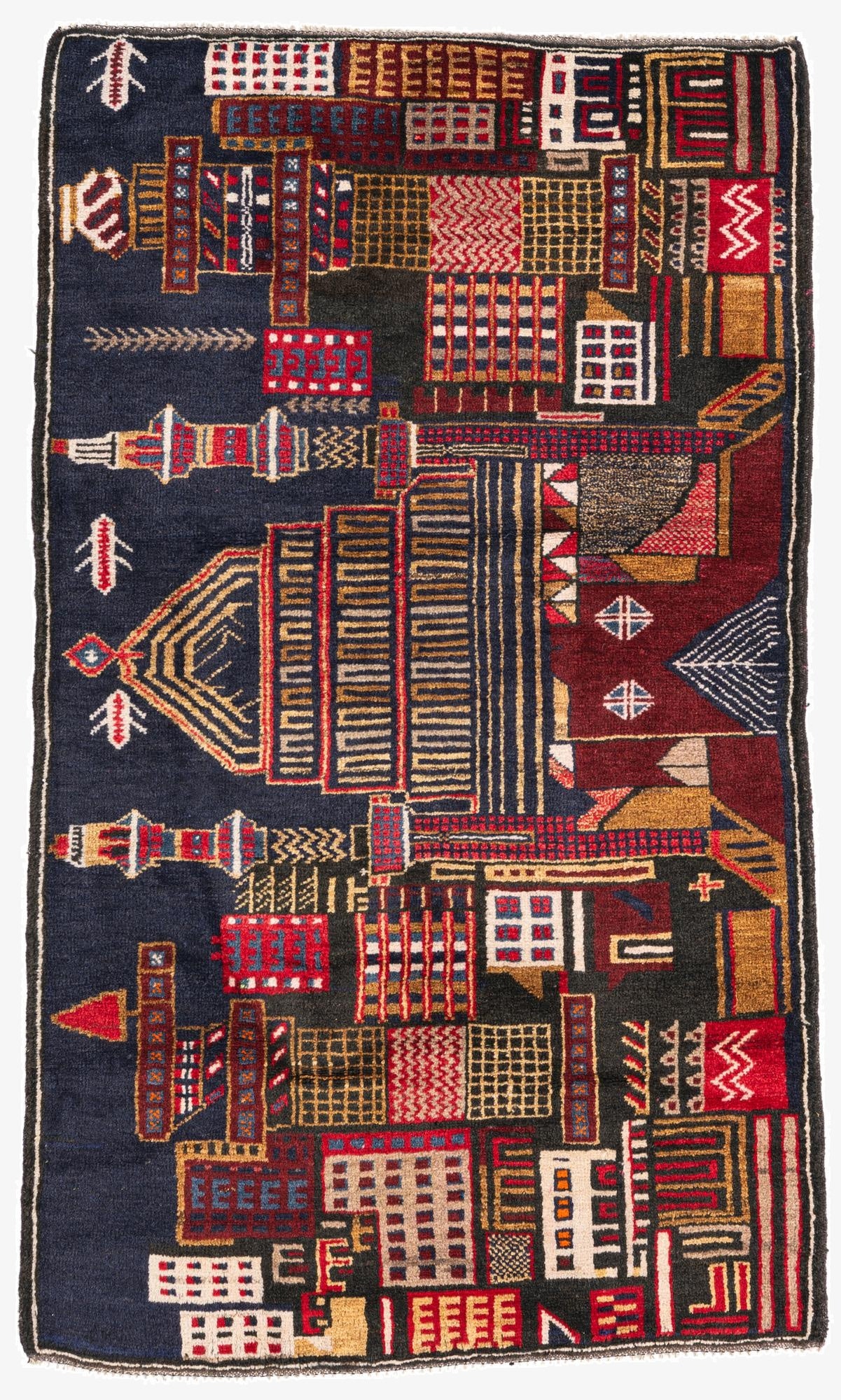 2' 9 x 4' 4  Hand Knotted Balouch Persian Wool Rug