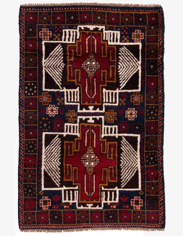 2' 10 x 4' 5 Hand Knotted Balouch Persian Wool Rug