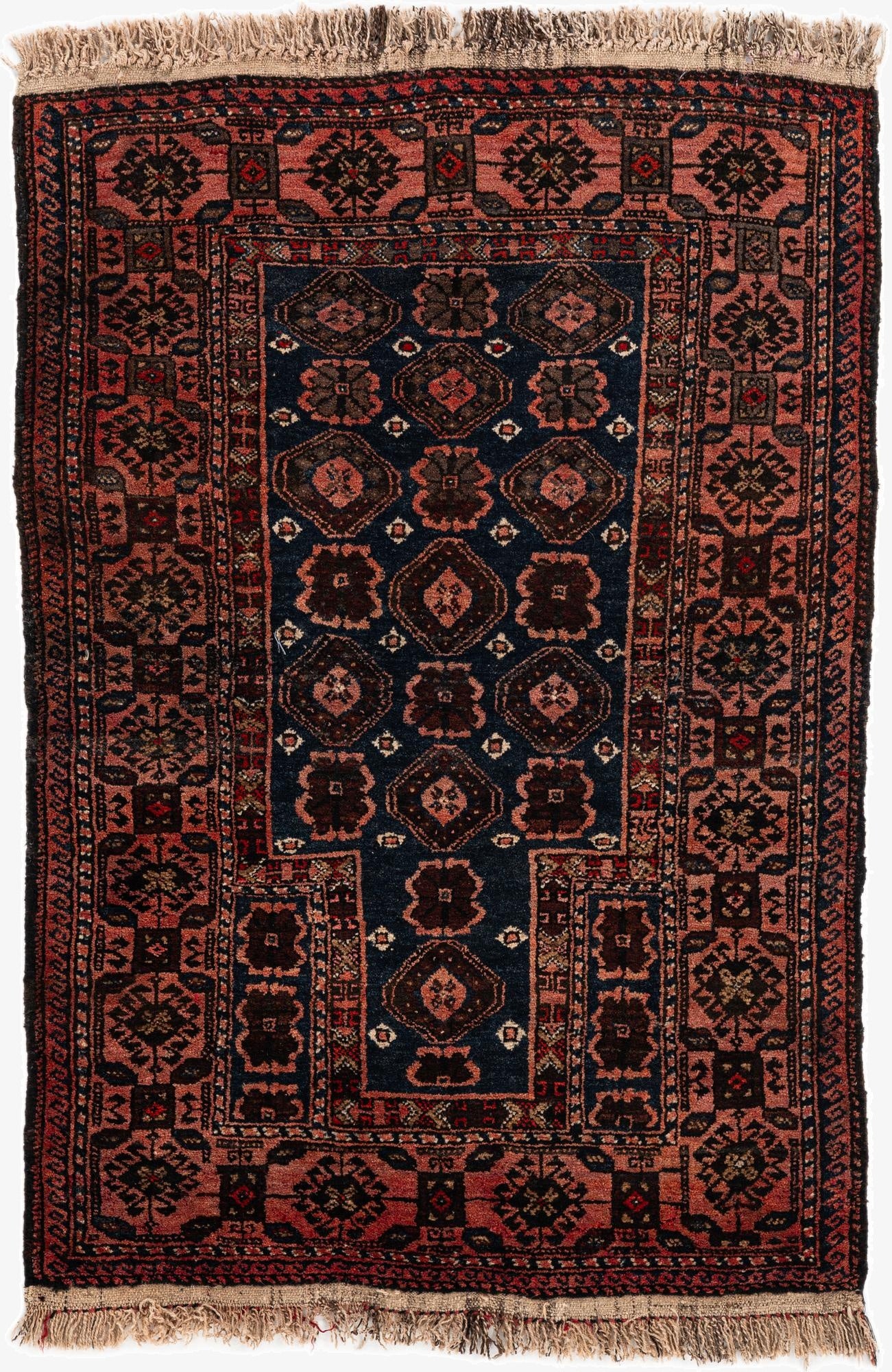 3' 1 x 4' 7  Hand Knotted Balouch Persian Wool Rug