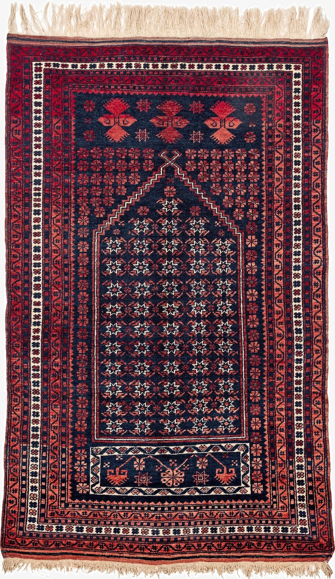 3' 6 x 5' 9  Hand Knotted Balouch Oriental Wool Rug