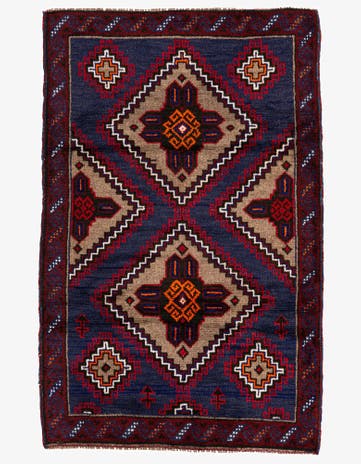 2' 11 x 4' 7 Hand Knotted Balouch Persian Wool Rug
