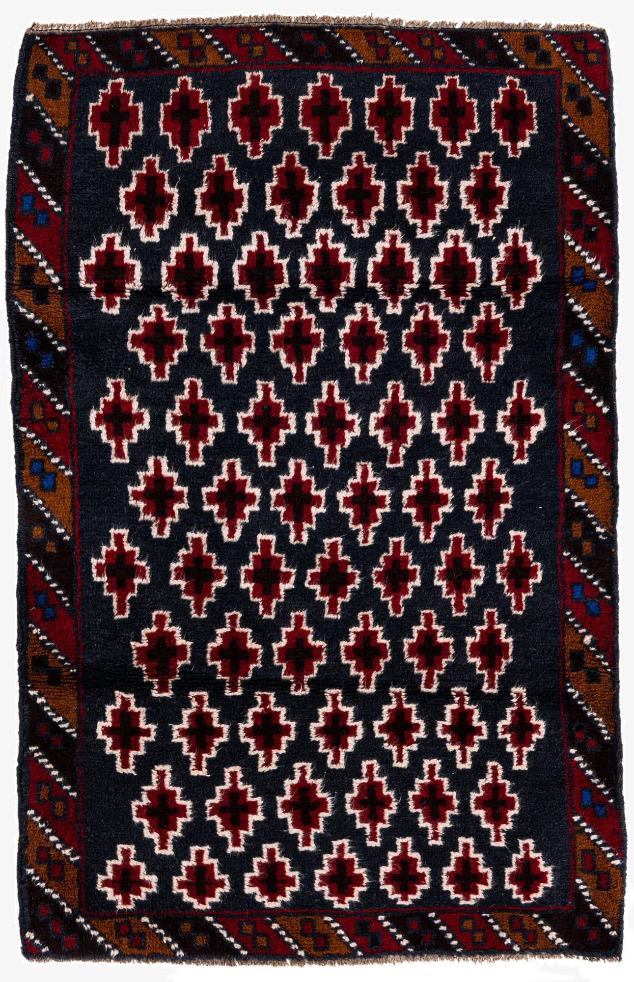 2' 10 x 4' 5  Hand Knotted Balouch Persian Wool Rug