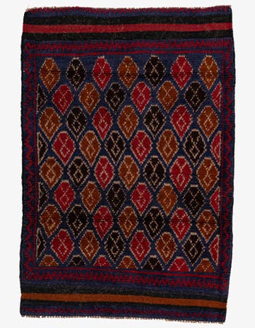 3' x 4' 4 Hand Knotted Balouch Persian Wool Rug