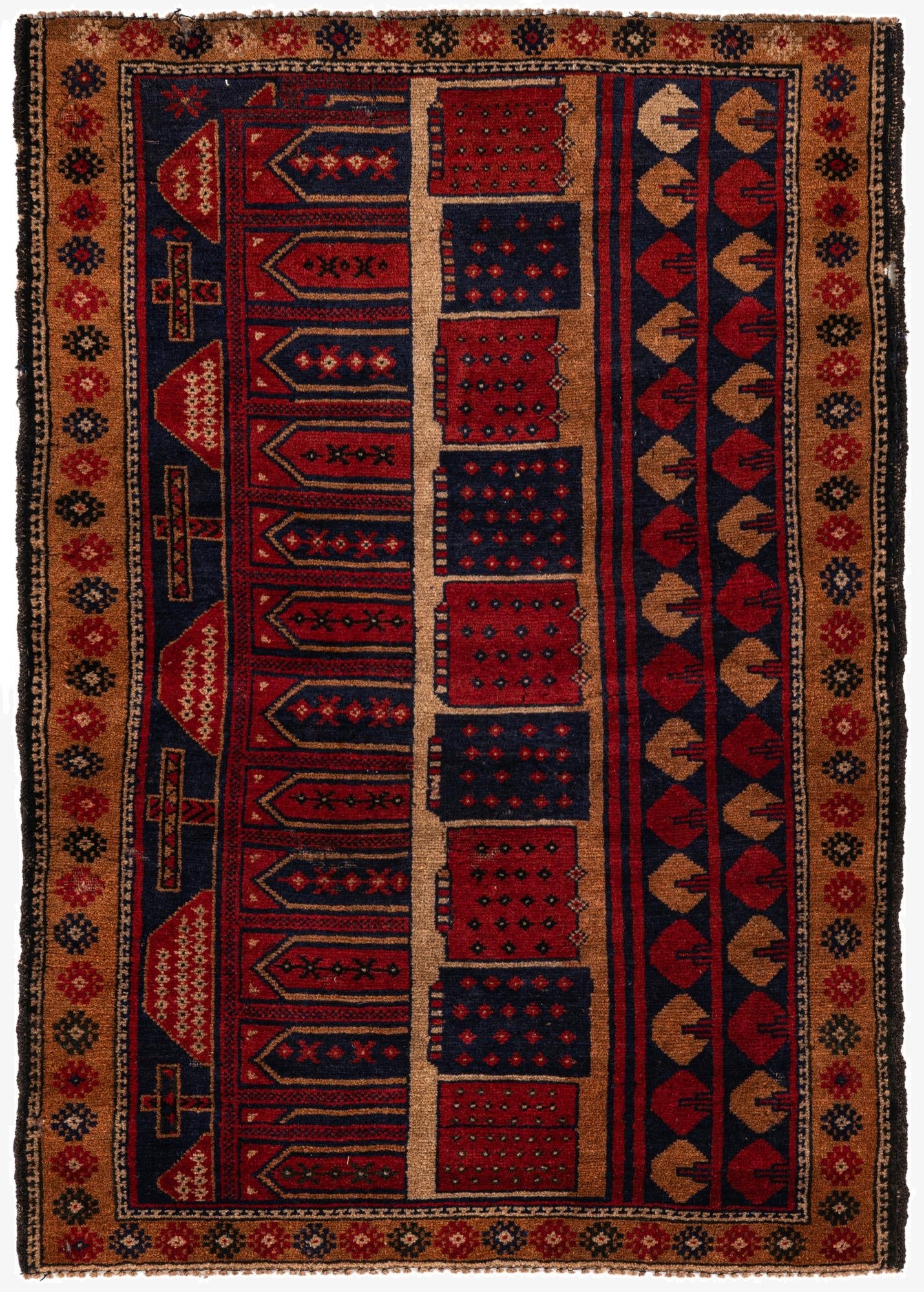 3' x 4' 4  Hand Knotted Balouch Persian Wool Rug