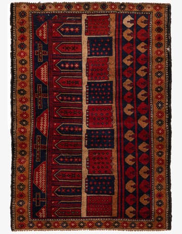3' x 4' 4 Hand Knotted Balouch Persian Wool Rug