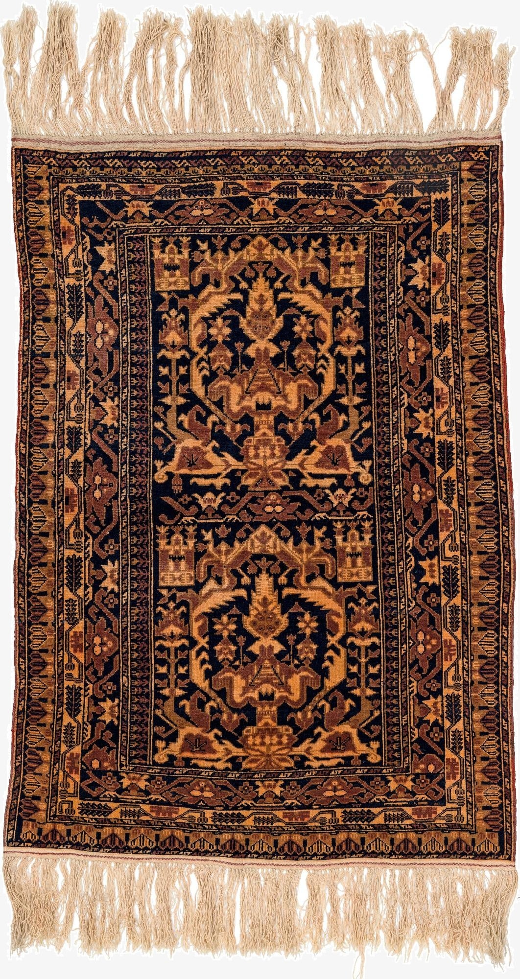 3' 2 x 4' 7  Hand Knotted Balouch Oriental Wool Rug