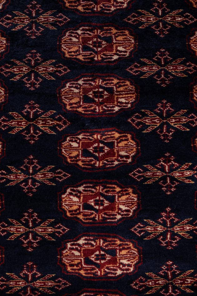 Detail image of 4' 3 x 6' Hand Knotted Bokhara Oriental Wool Rug