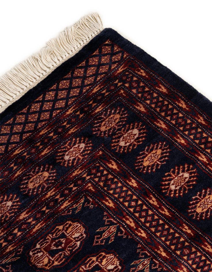 Detail image of 4' 3 x 6'  Hand Knotted Bokhara Oriental Wool Rug