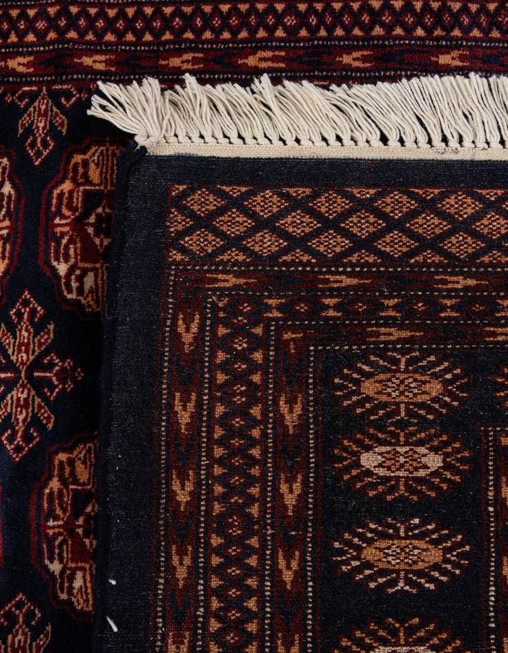 Detail image of 4' 3 x 6'  Hand Knotted Bokhara Oriental Wool Rug