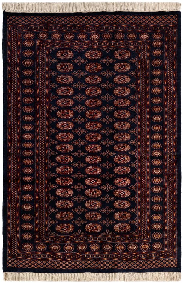 Detail image of 4' 3 x 6' Hand Knotted Bokhara Oriental Wool Rug