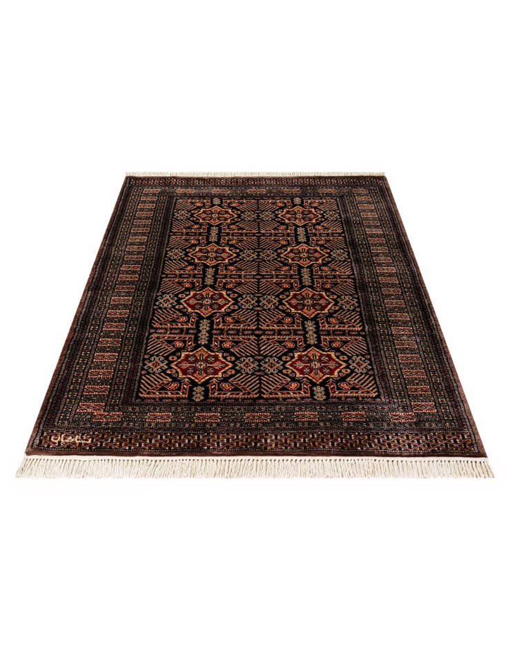 Detail image of 4' 2 x 6' 1 Hand Knotted Bokhara Oriental Wool Rug