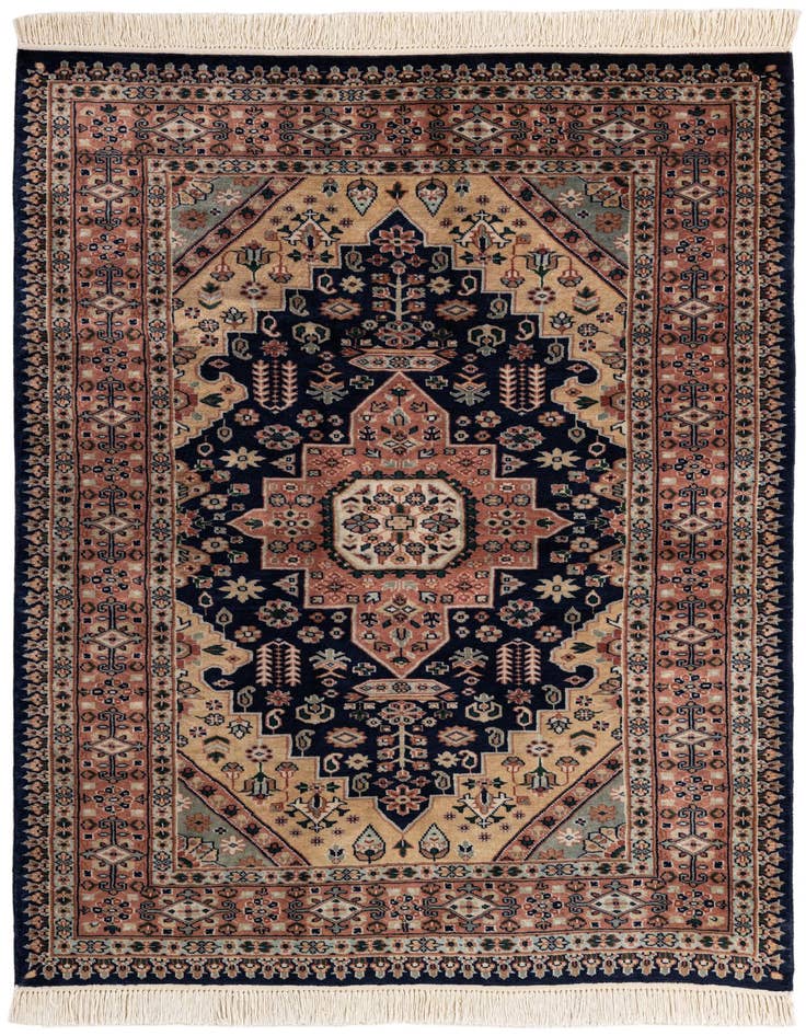 Detail image of 4' 4 x 6' 2 Hand Knotted Bokhara Oriental Wool Rug