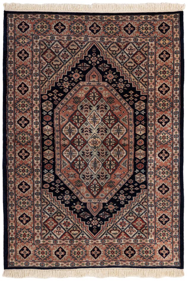Detail image of 4' 3 x 6' Hand Knotted Bokhara Oriental Wool Rug