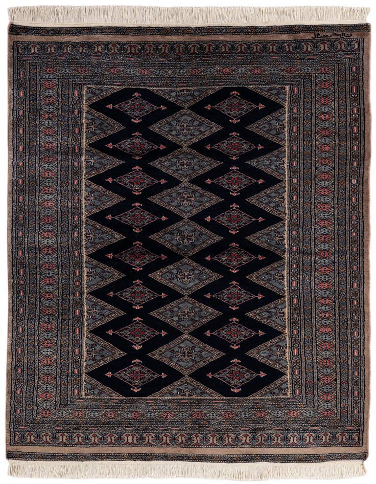 Detail image of 4' 3 x 6' 6 Hand Knotted Bokhara Oriental Wool Rug