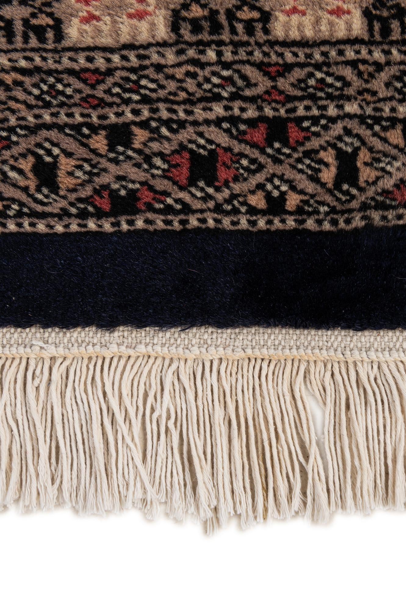 3' 1 x 4' 9 Hand Knotted Bokhara Oriental Wool Rug