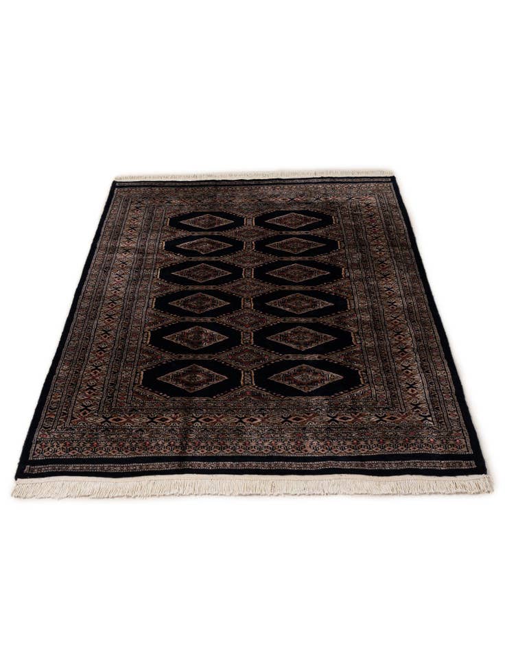 Detail image of 4' 3 x 5' 11 Hand Knotted Bokhara Oriental Wool Rug